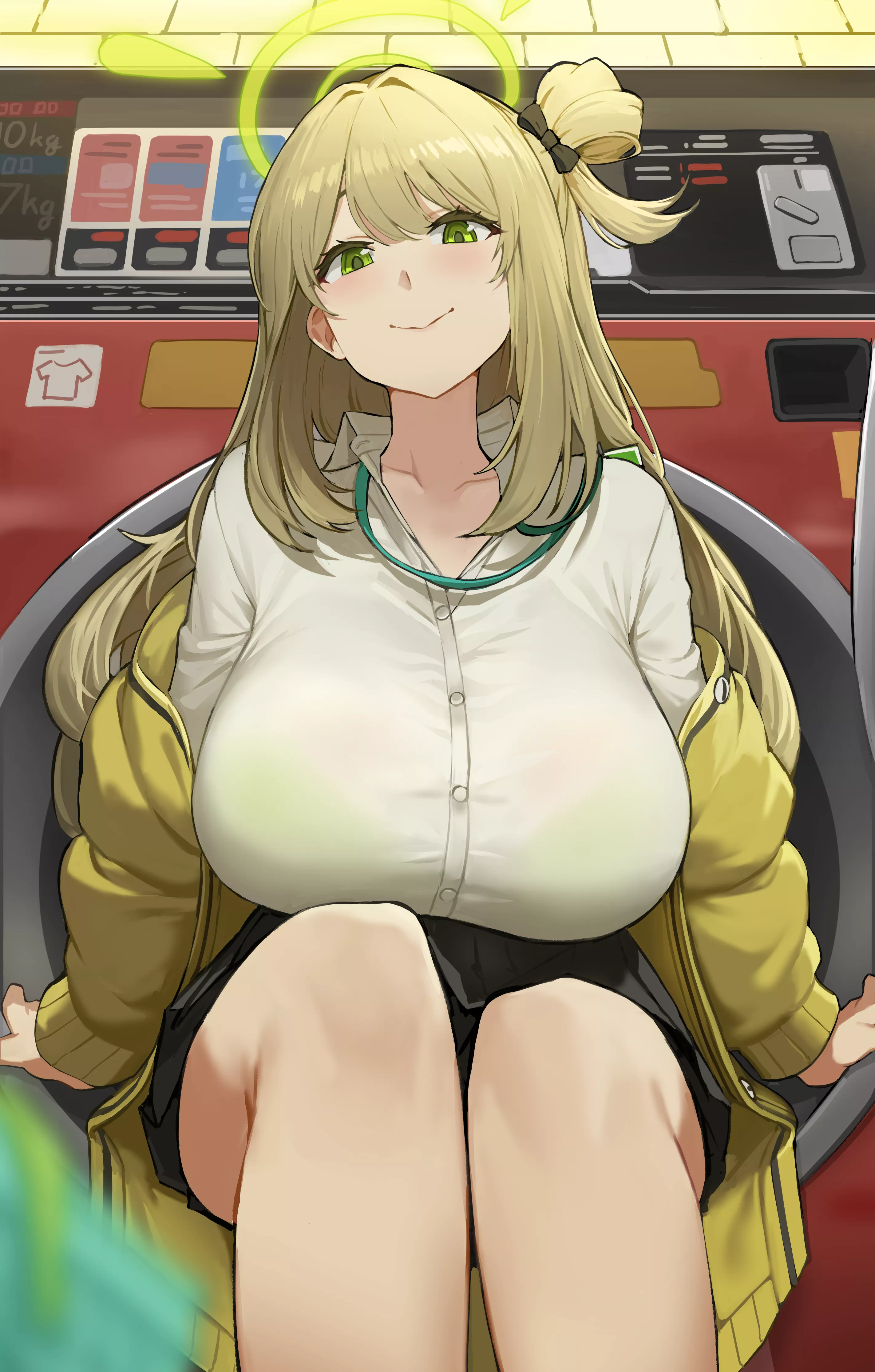 Nonomi at the laundromat (Makarony) [Blue Archive] posted by llamanatee