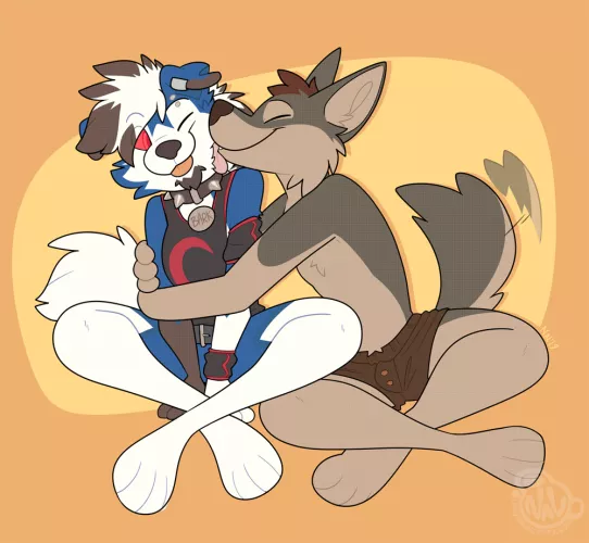*smooch* *blep* (art by NowandLater) by Bonkers_Reee