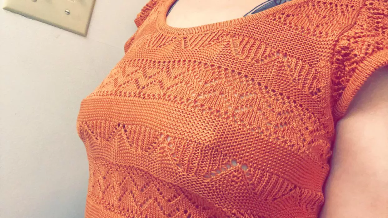 Trying on my new shirt bra less posted by rawrplatypus