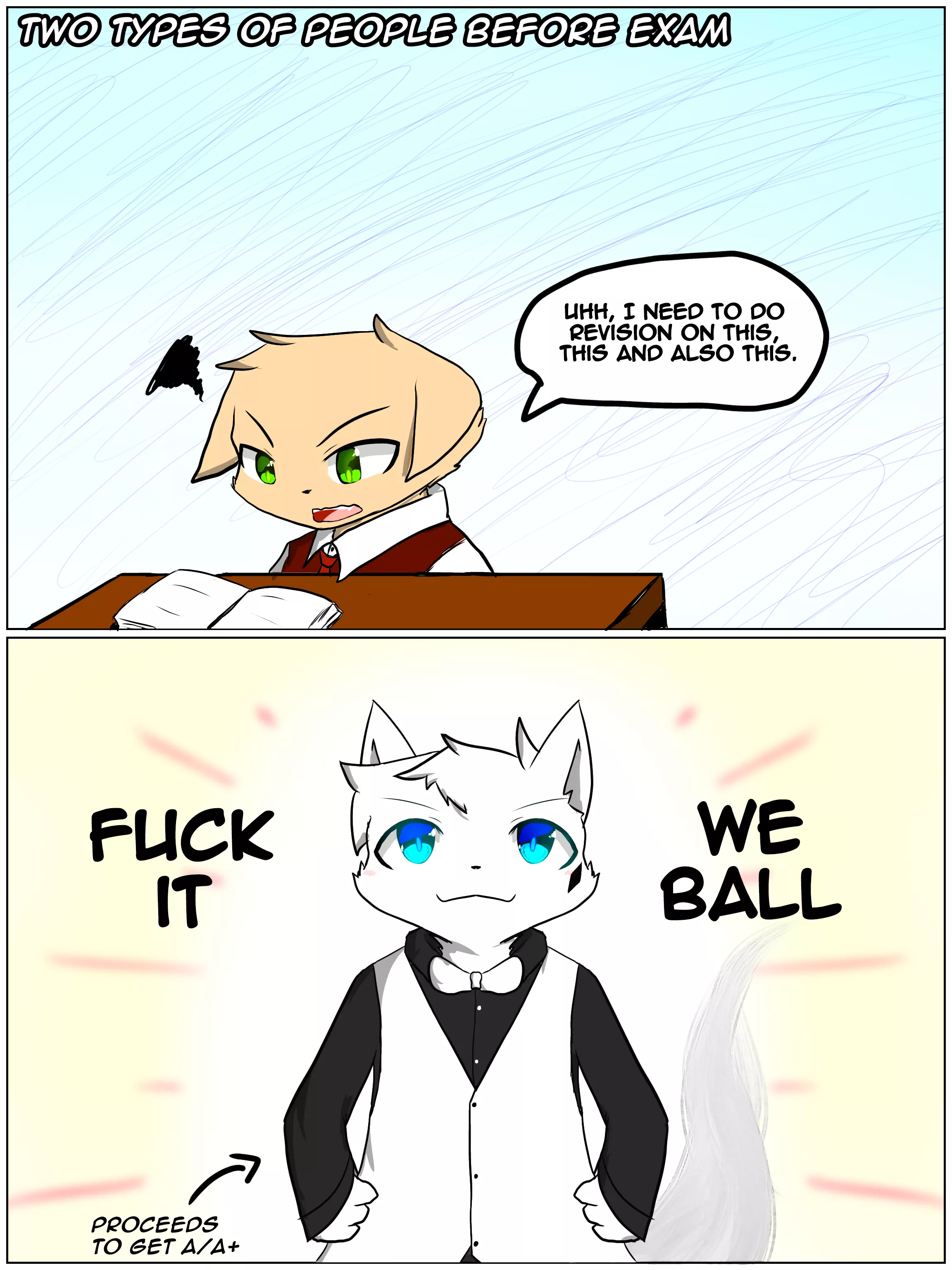 Two types of people before exam  posted by Kurosh1ro