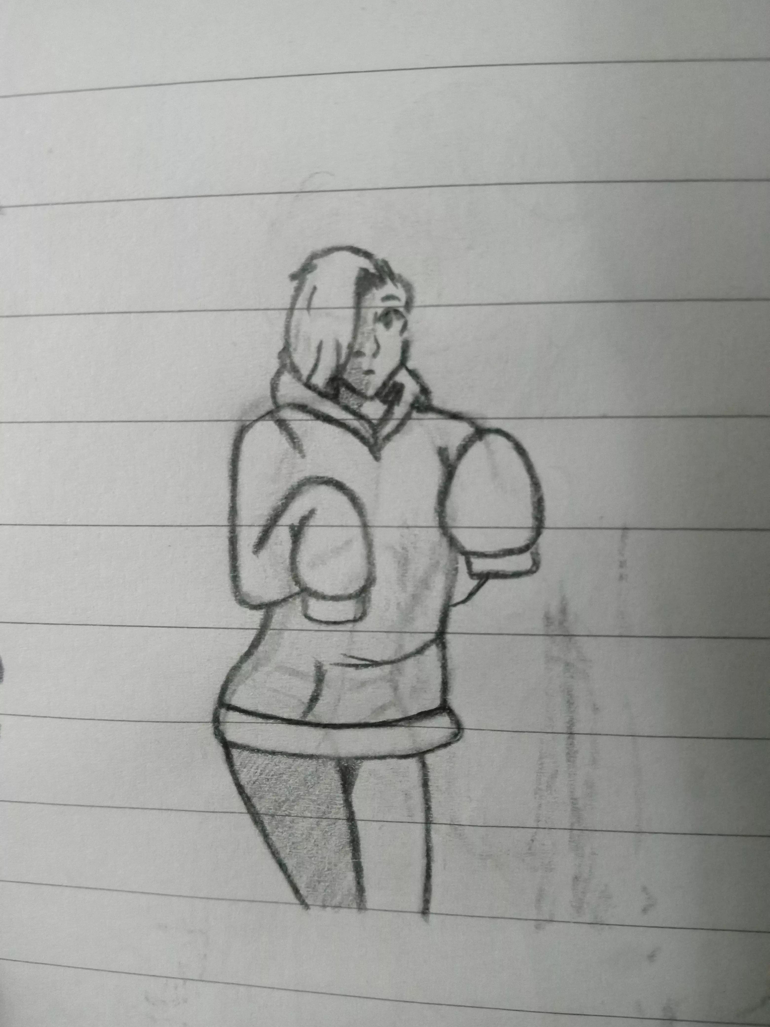 Wearing oversized hoodies...it's his boyfriend's (Bluertiger) posted by Hoofedhickory