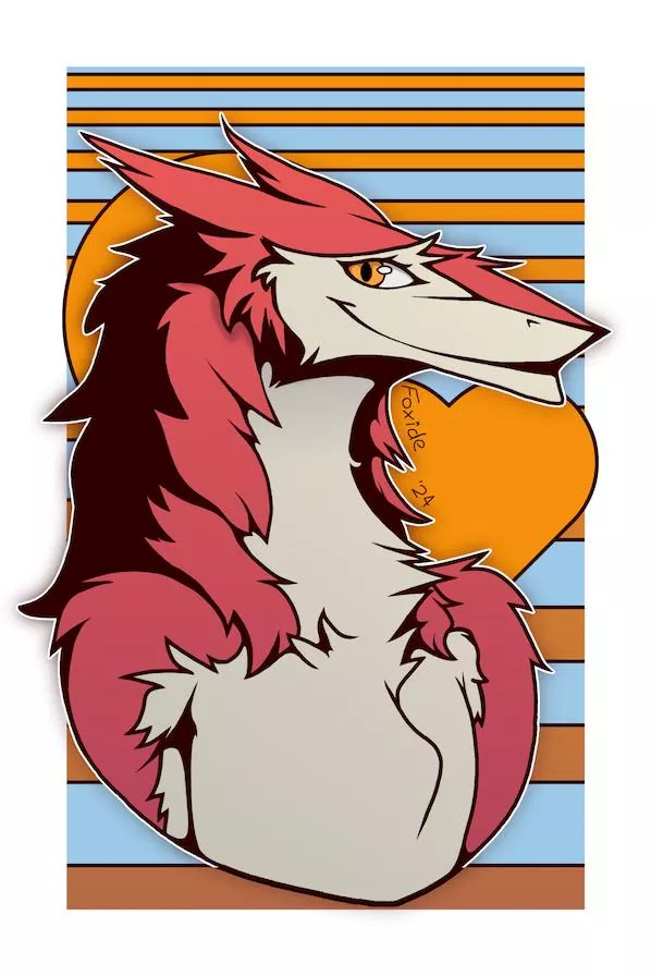 First time drawing a sergal! Completed bust commission for a dear friend posted by foxidegamedev
