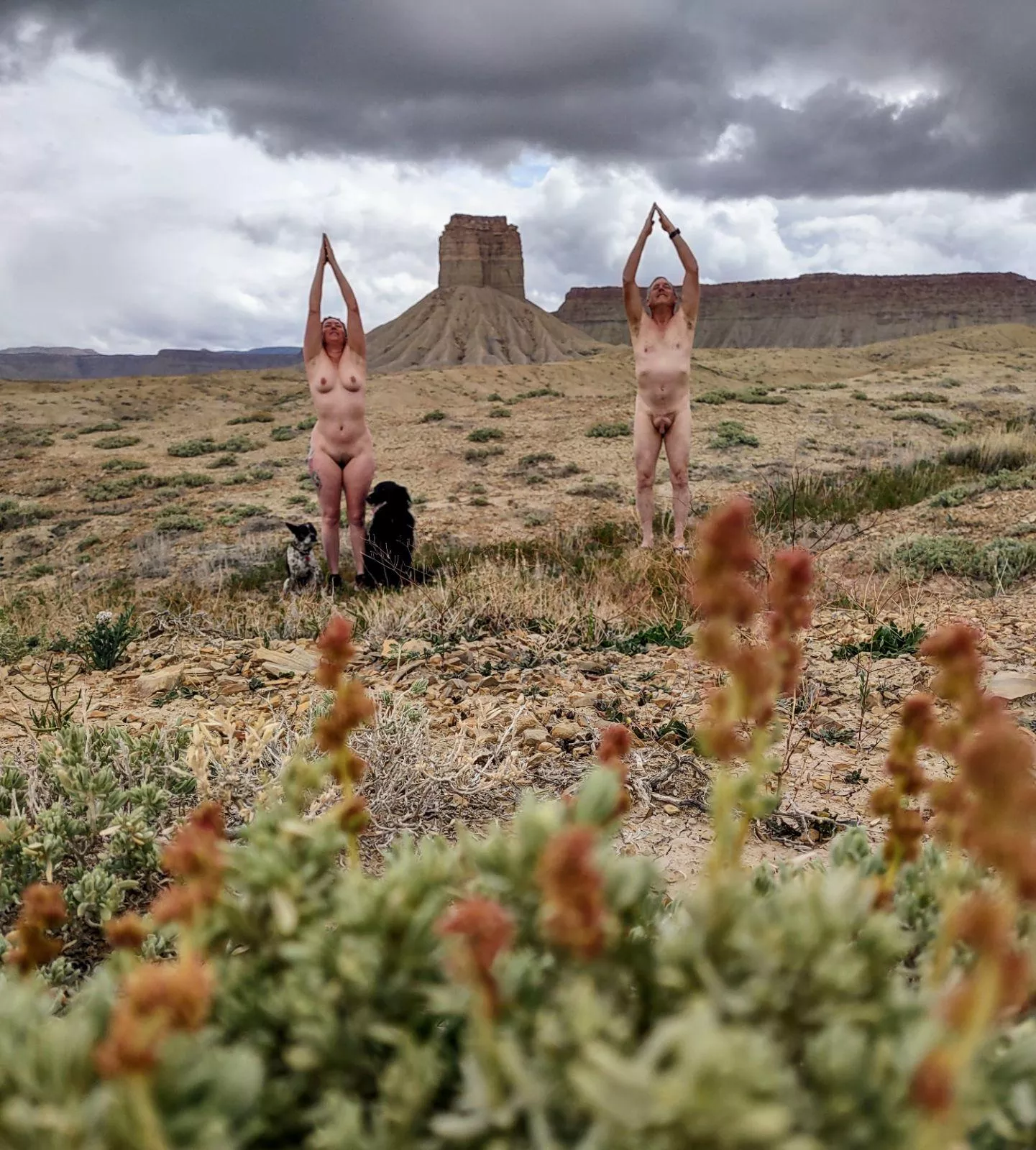 Greeting the morning at Chimney Rock, Colorado. posted by Beneficial-Radio-319