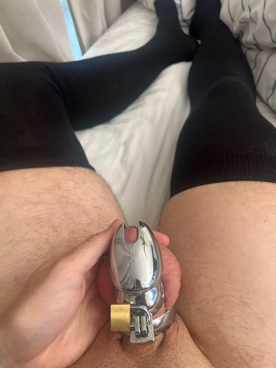 I want to be caged and plugged all day  posted by Wooden-Pepper-3851