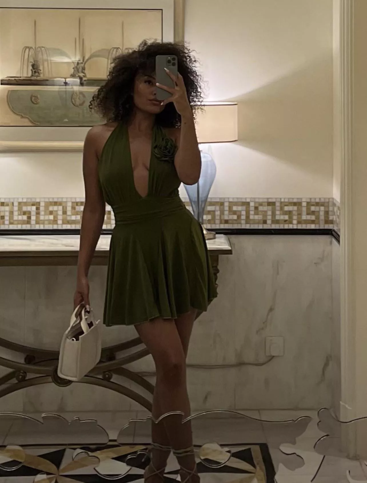 Little green dress on my night out  posted by giirlnextdoor