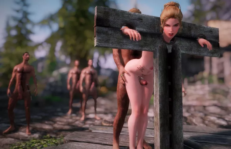 Public use pillory (Gerdur, Riverwood) by FallingTho