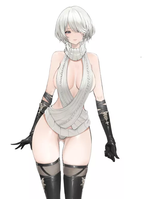 Sweater 2B [Nier Automata] by CheetahSperm18