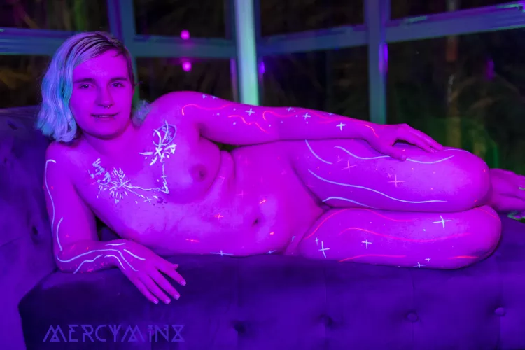 UV paint + mesh tops will make going to gigs extra fun by Mercy_Minx