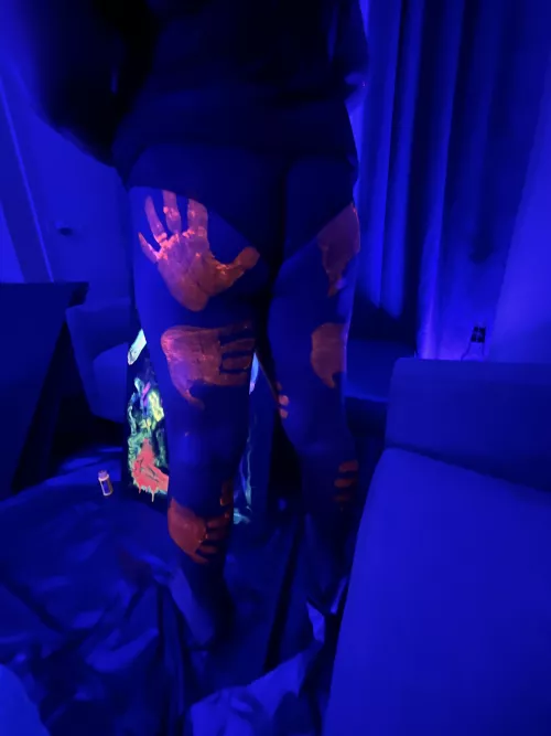 Went to a glow and bang party had all the white men leave a handprint 🙈 by sjaisufudhrh