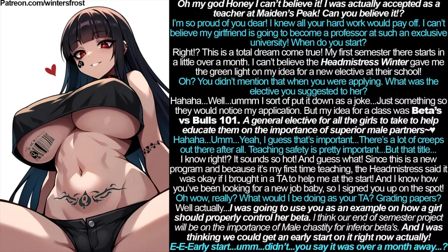 Your QOS girlfriends new job~ Part 1 by WintersCuck