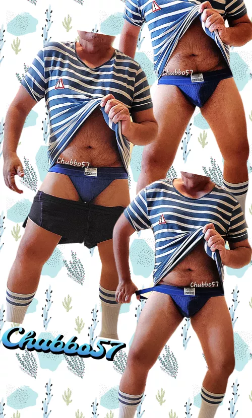 Ever wondered what other dadbods are wearing under their exercise gear, at the park over the weekend? 😁🩲💙🧢😉 by chubbo57