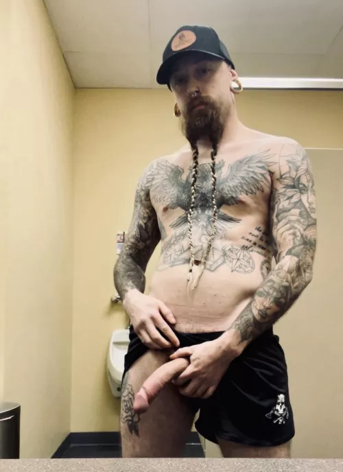 Hanging out in the gym locker room after yoga by _vikingbeard