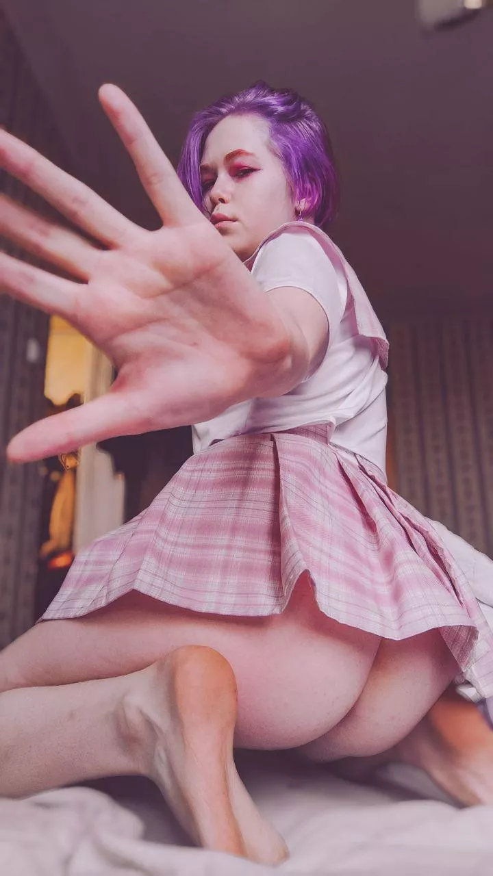 How do you like my ass under my skirt? posted by white_blonde