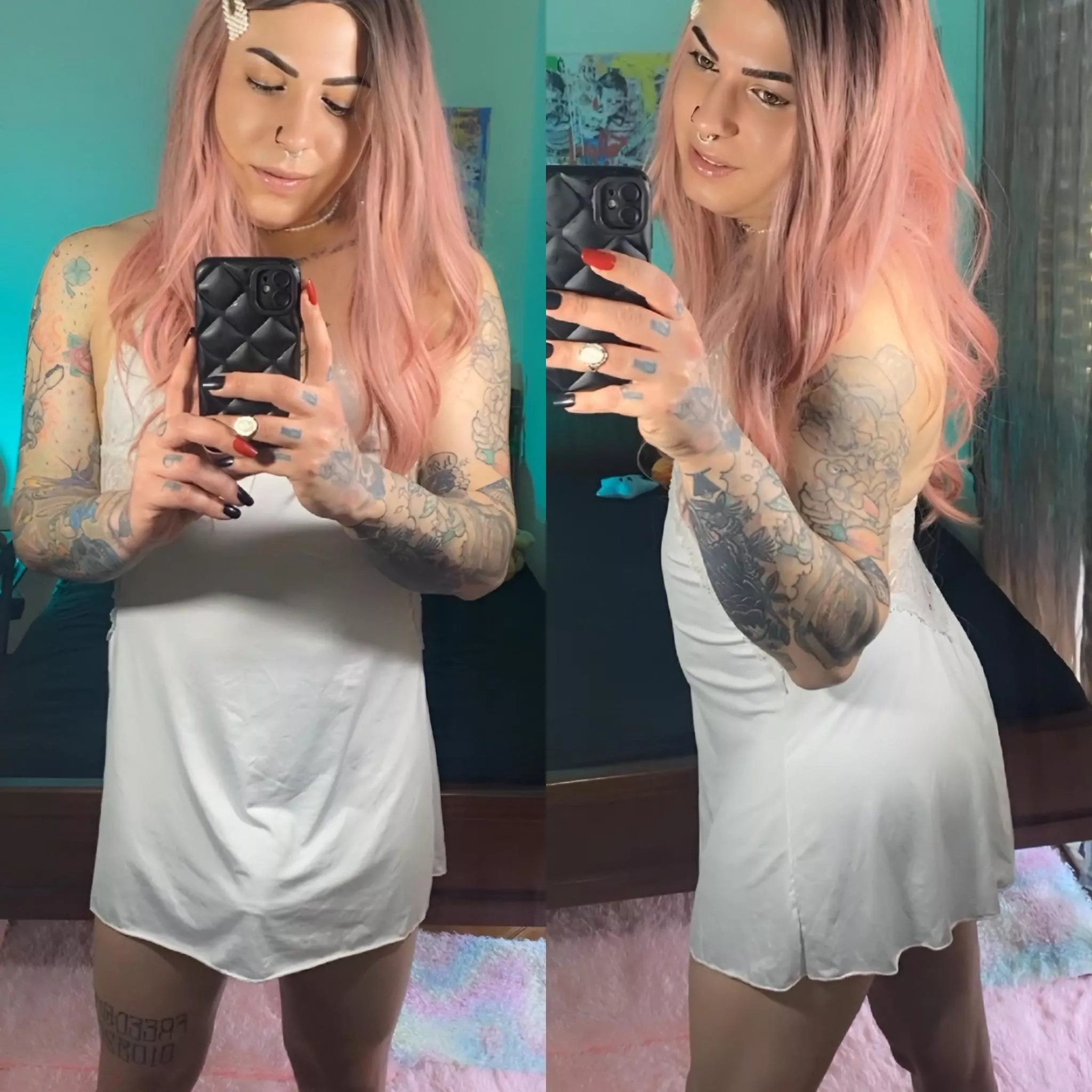 I love this babydoll, I feel so beautiful and hot wearing it 🤍  Tell me, do you like it? 🔥 posted by emmaink-trans