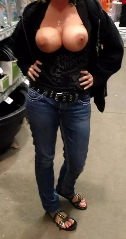 Lowes tits out for my dom by Serious_Size762