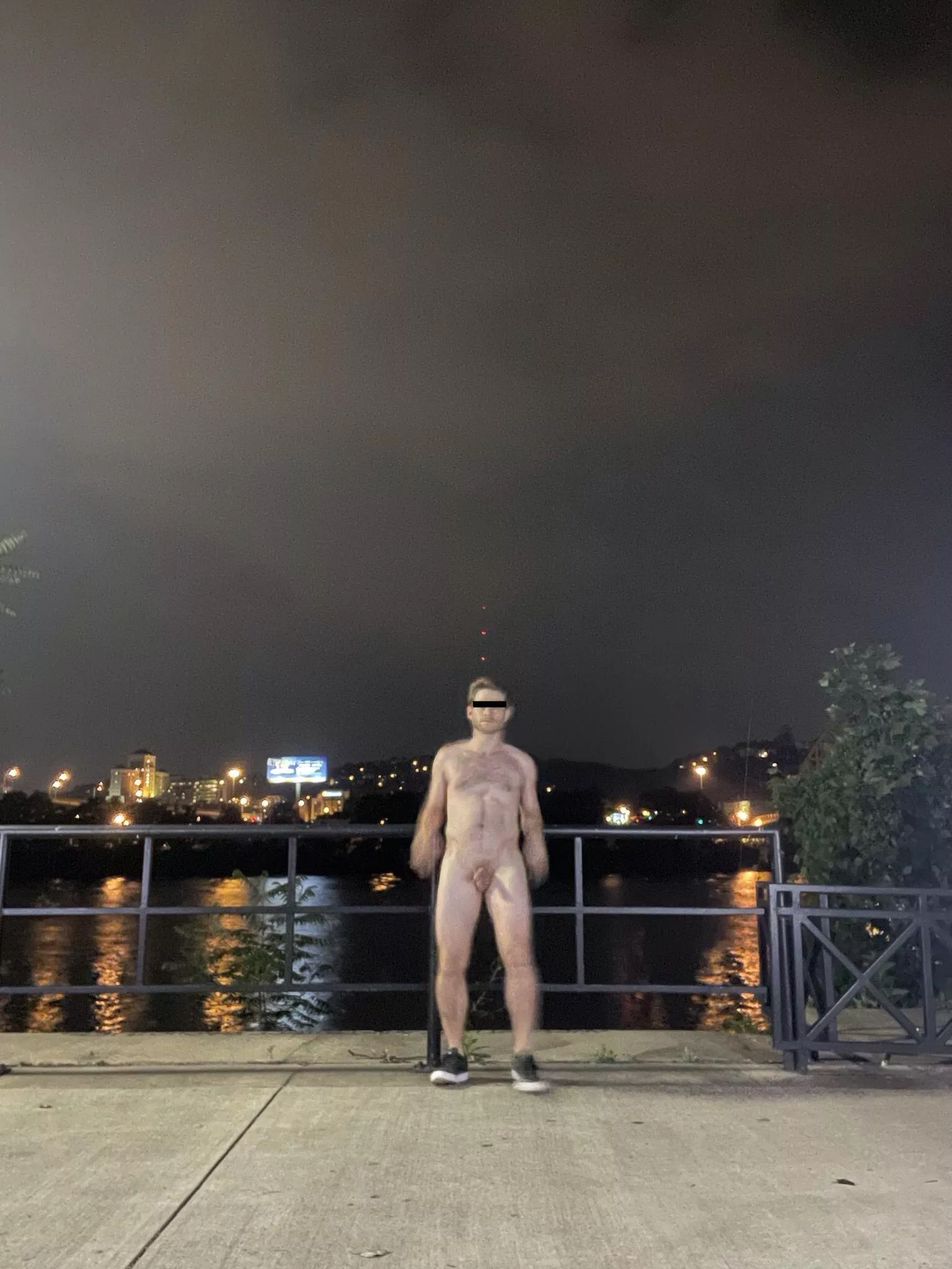 (M31) The photo from when the homeless guy caught me. This is the split second after he called out and I turned around in horror lol I had my phone leaning against the bench with a timer on posted by mtguy778