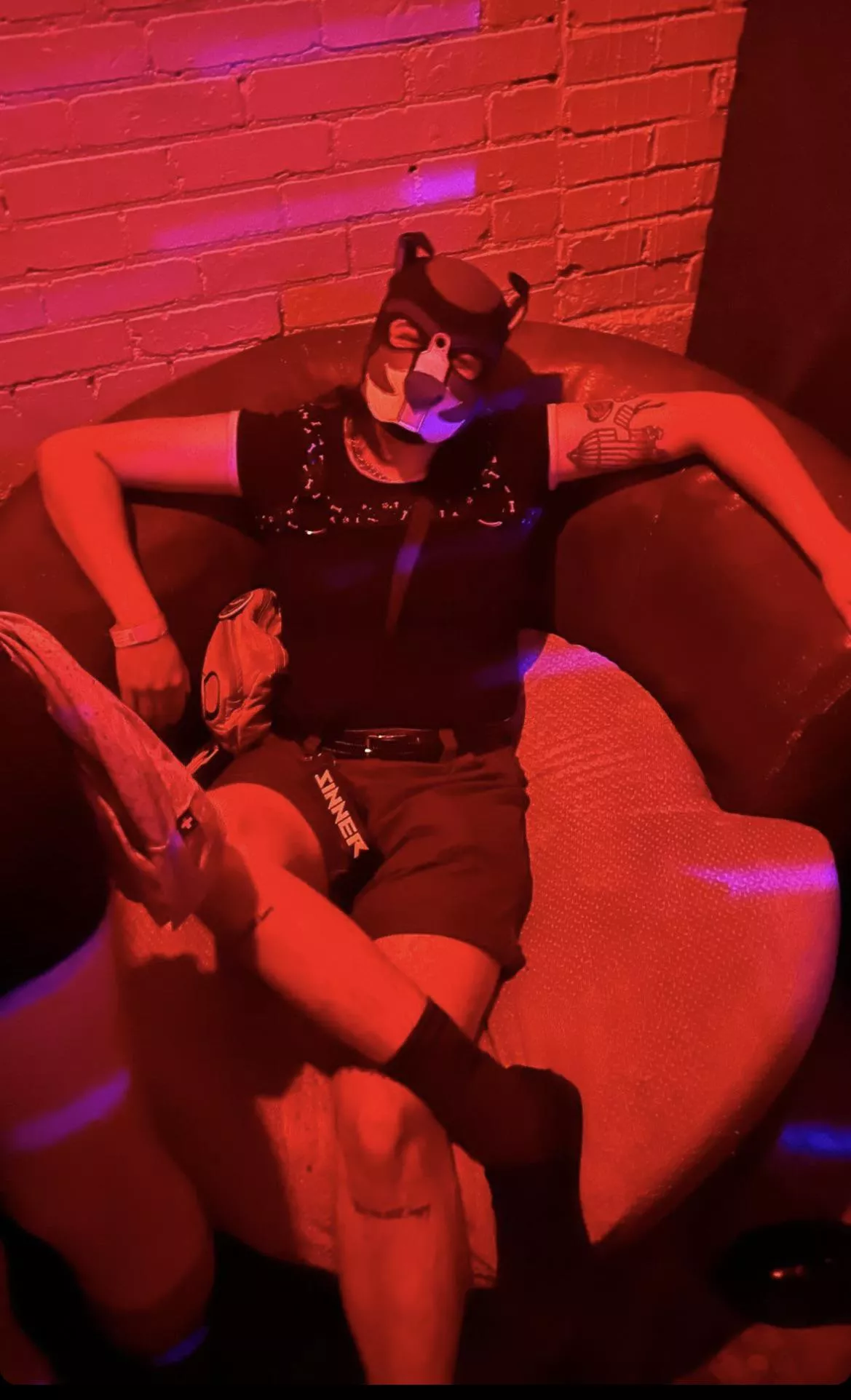 Puppy’s first rave! Can’t wait to wear my hood to the next one posted by Tranzpuppy