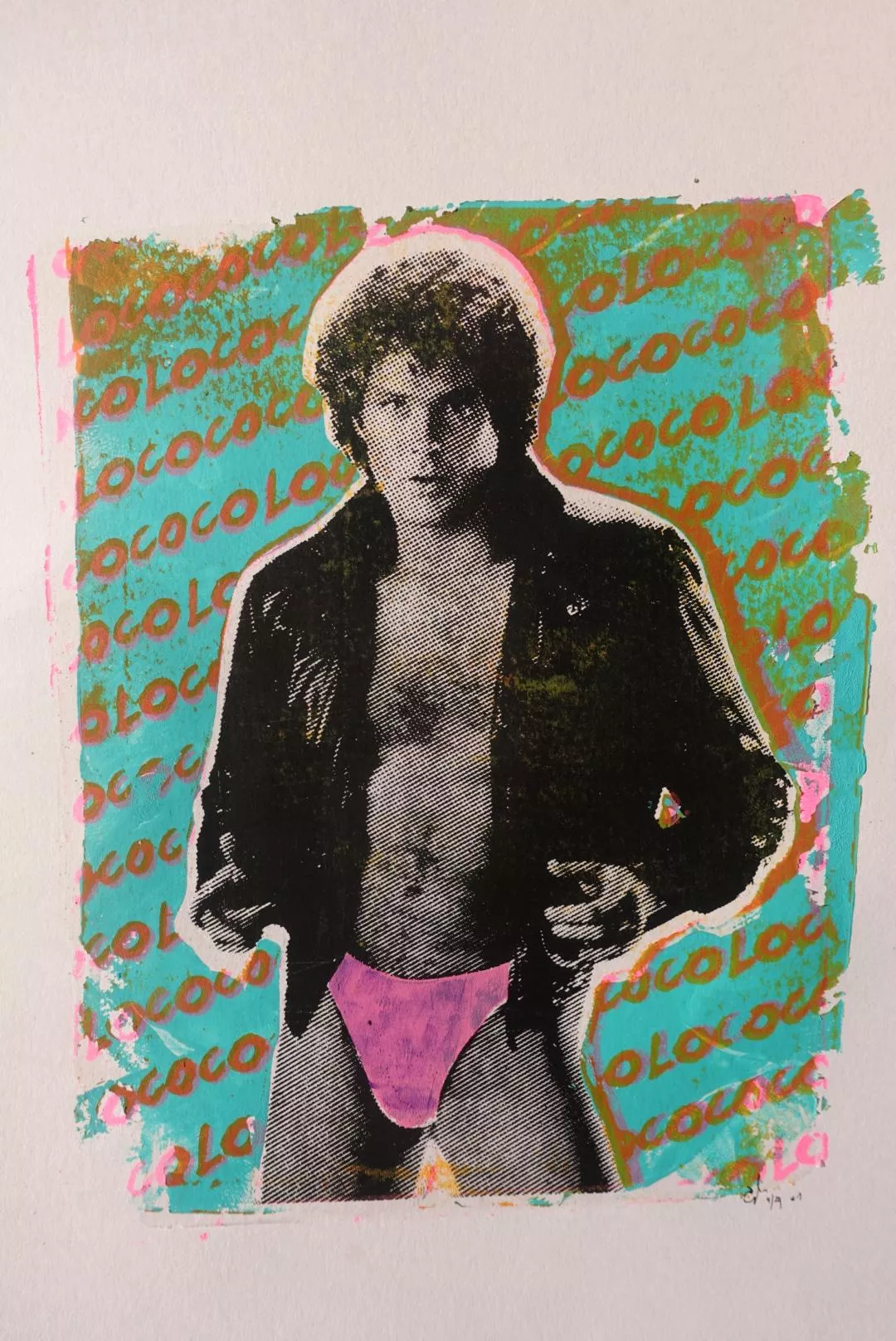 The Hoff in pink - acrylic on paper  posted by Iz_Datafing