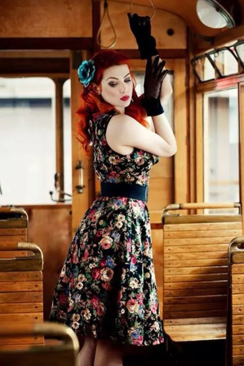 Vintage floral dress  by Tough_Path8397