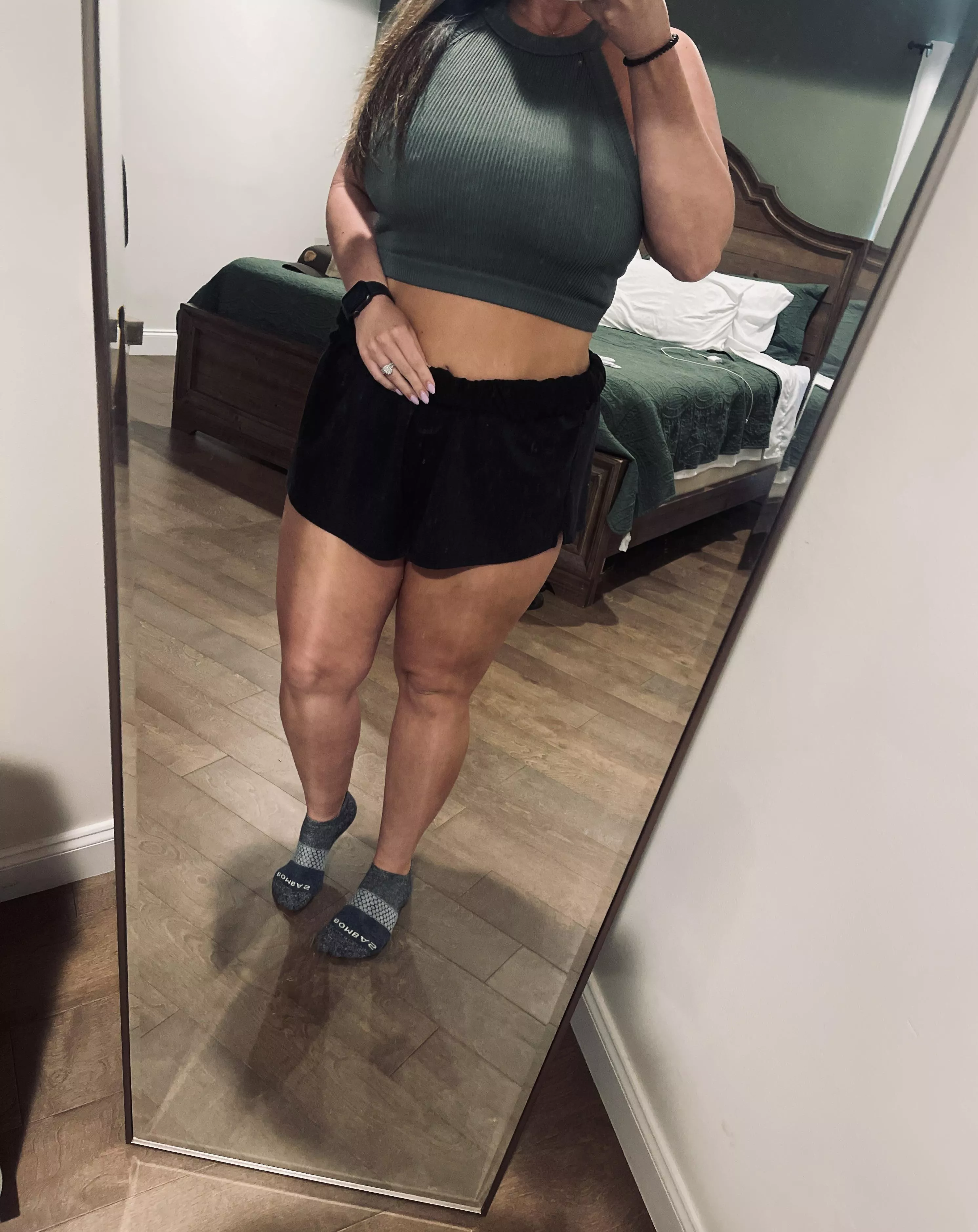 Want me to strip the top or shorts first  posted by HotwifeNurse18