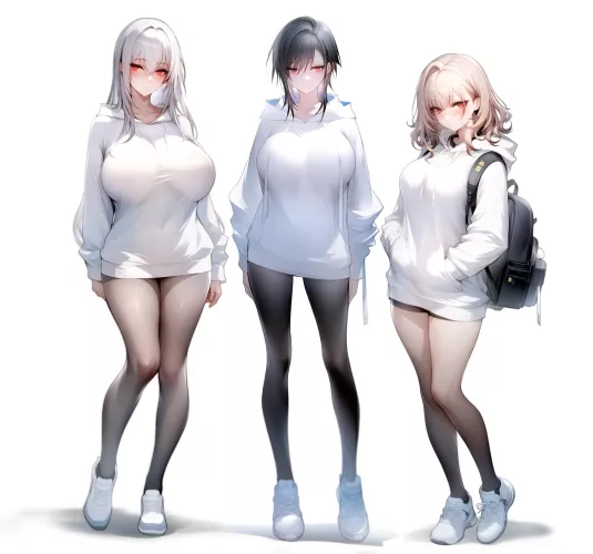 White Hoodies & Black Tights by CheetahSperm18