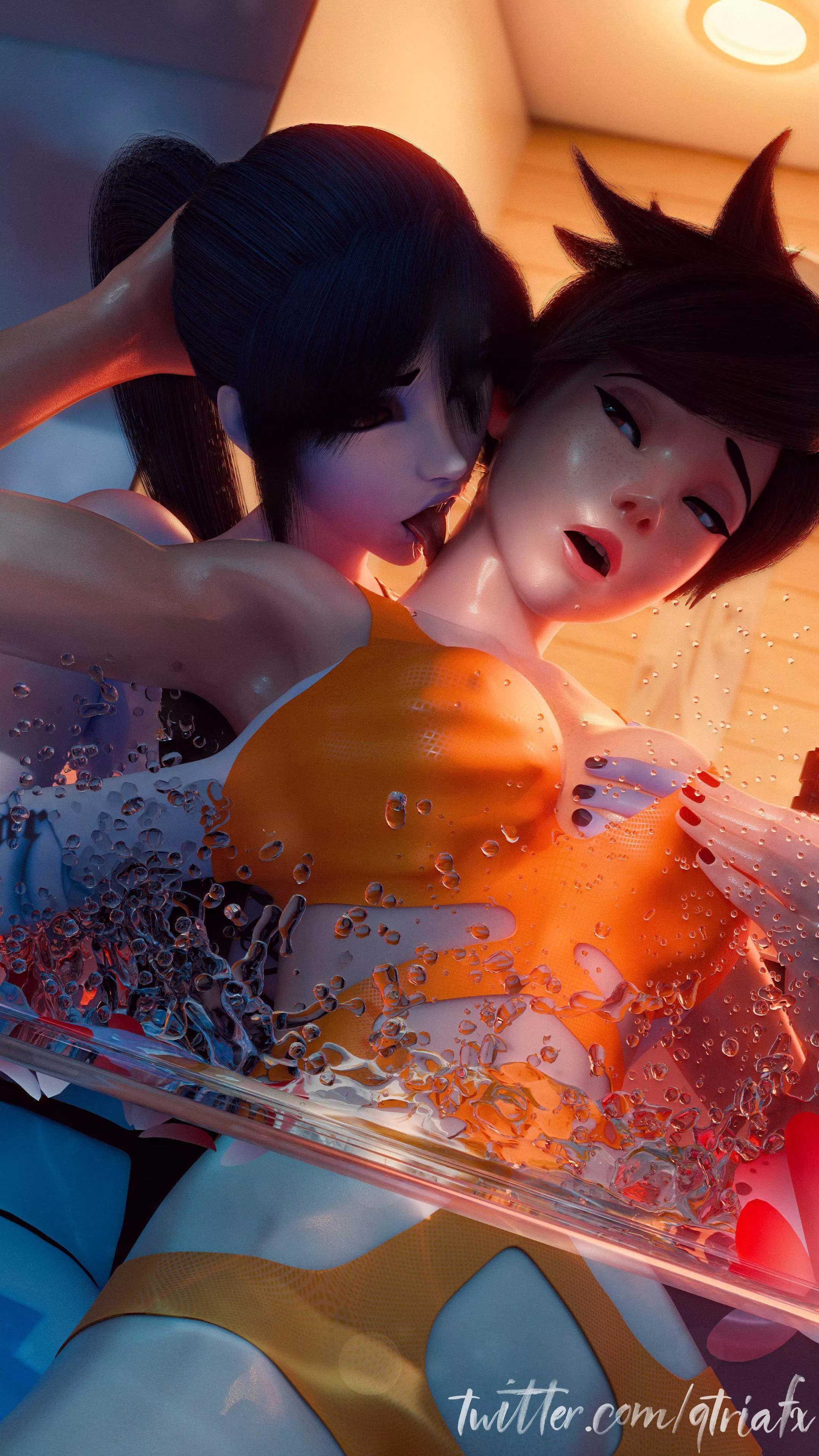 Widowmaker & Tracer (Qtria) posted by mustachy-