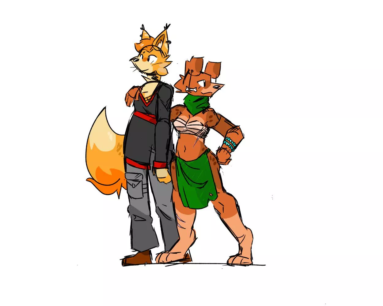 Drew me and a friend’s D&D characters! posted by Dogthedog17