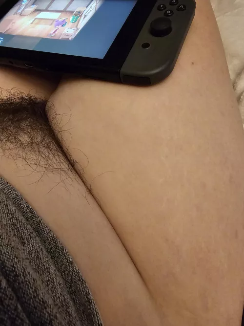 Eat my bushy pussy while I play animal crossing by yourbakedbabe