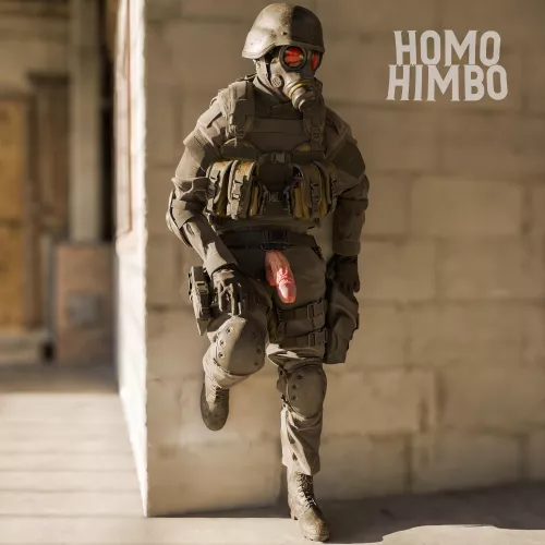 Hunk just leaning on the wall... Cock out 😳🤤 (Twitter @HomoHimbo) by homohimbo_