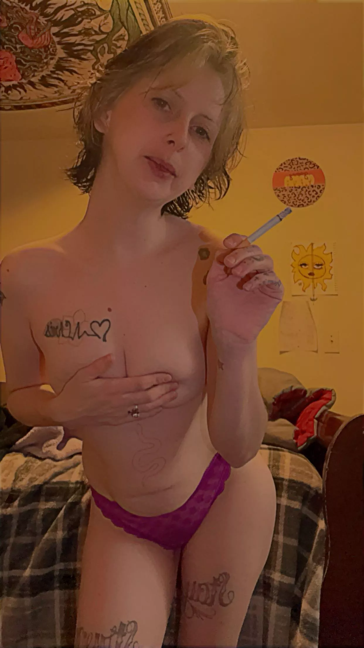 I bet you’d love to see more of me….maybe even play with me and smoke with me posted by TinyHornsBigbooty