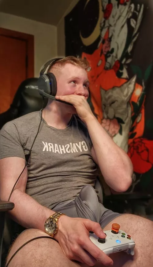 I just got home from my morning gym session, who wants to get under my desk while I game with my bros and see if they can keep me from moaning on the mic?  by gymbruhhhhh