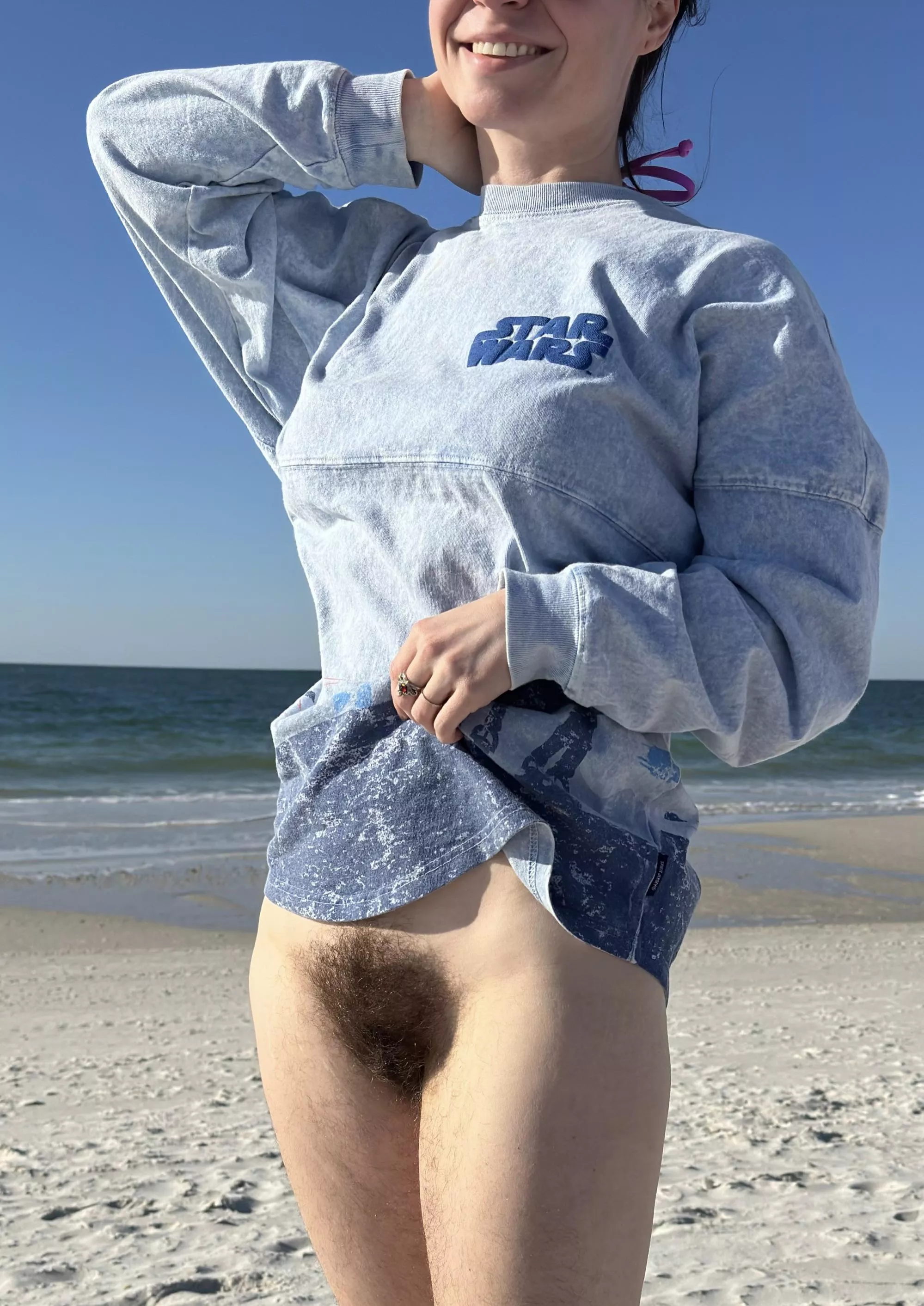 I love showing off the full bush out on the beach  posted by nerdylittleplaything