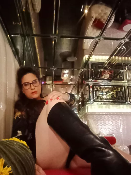 Out for the night in my kitten heal boots by Alex-Keeper000