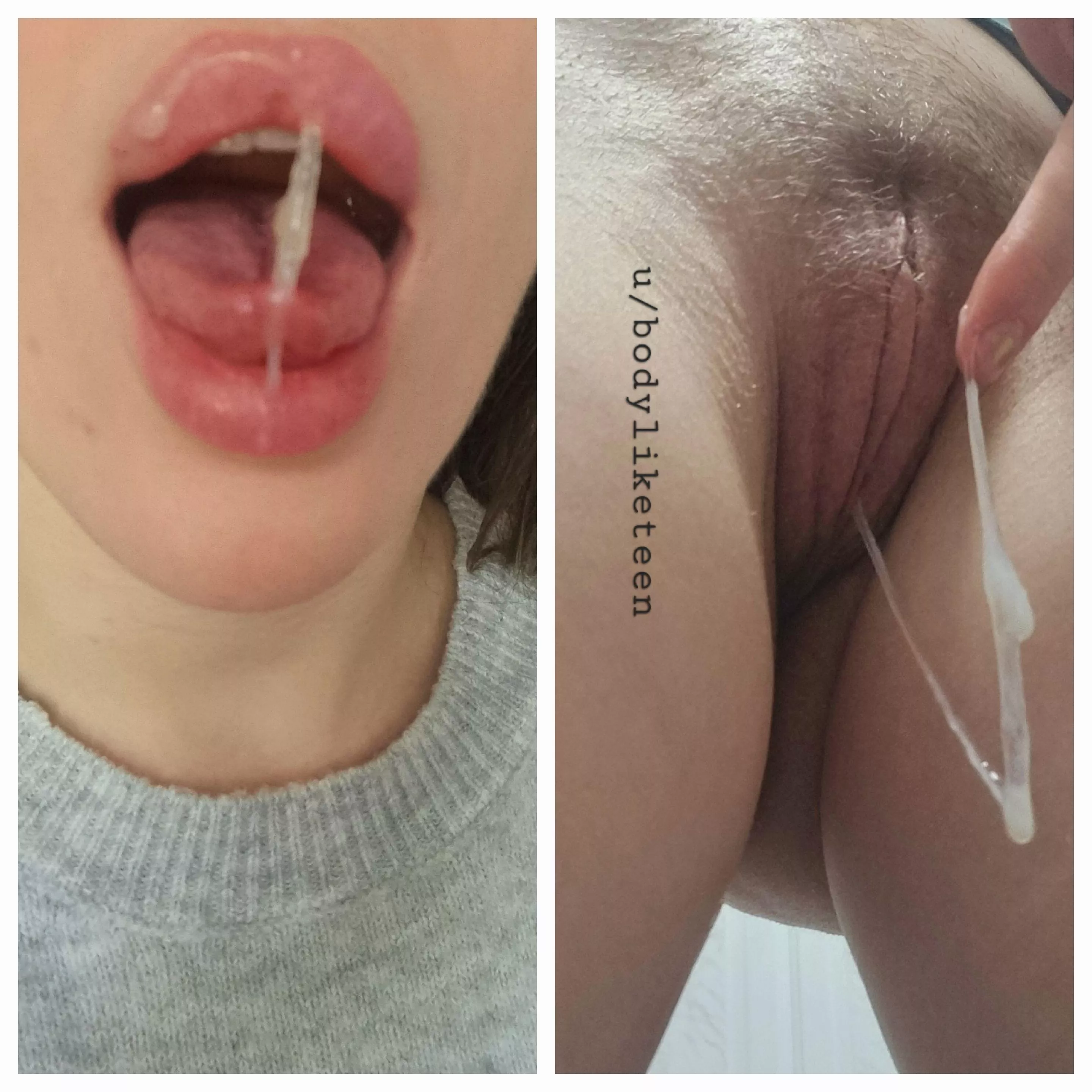 Should I swallow my huge grool? Or maybe leave it for you ?  posted by bodyliketeen