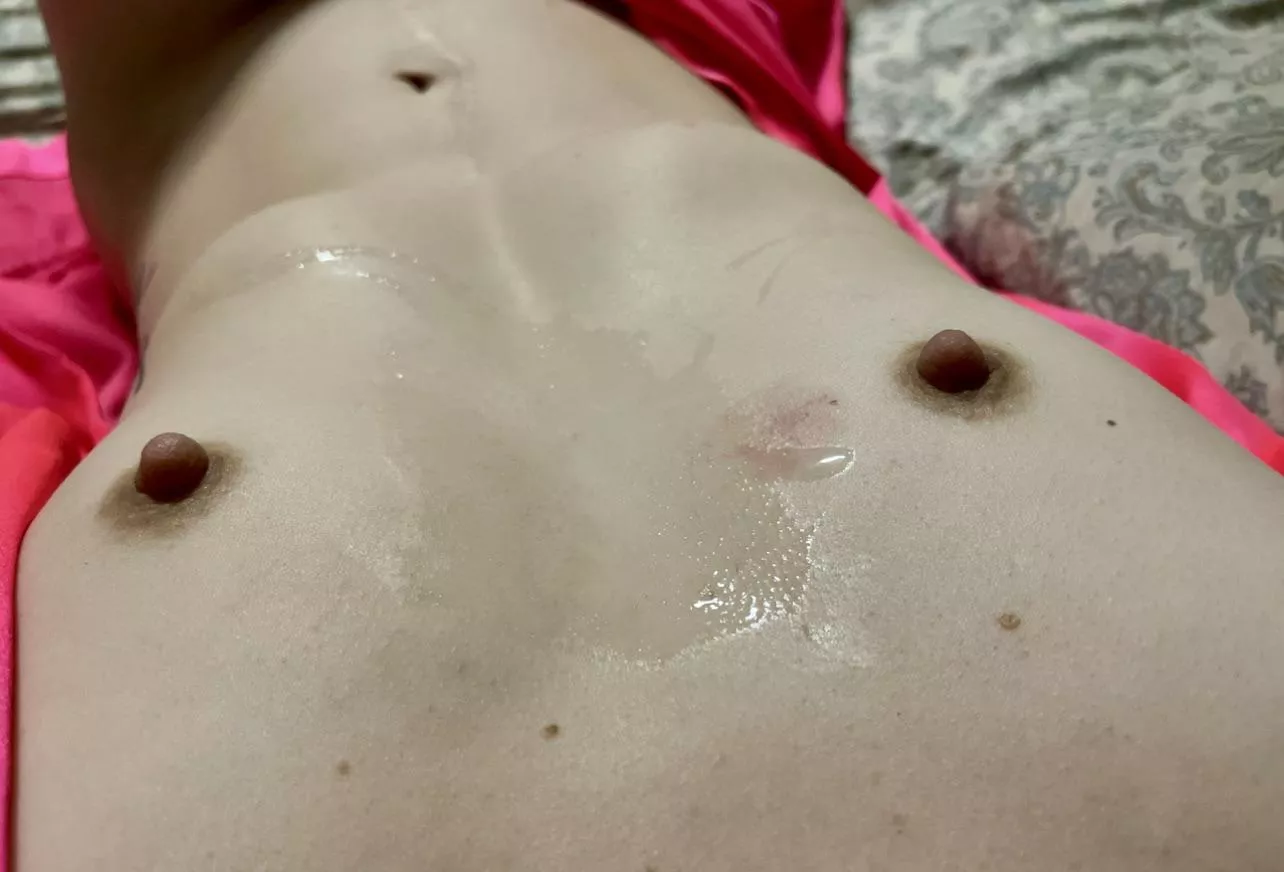 Small A cups covered in cum posted by the_awoken_queen