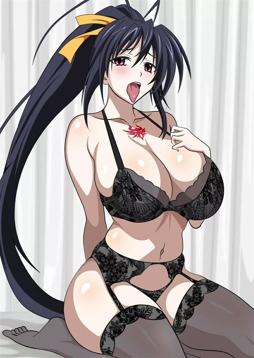 Akeno Himejima in Black Lingerie (yxyyxy on Pixiv) [High School DxD] posted by TheDerpSpoon