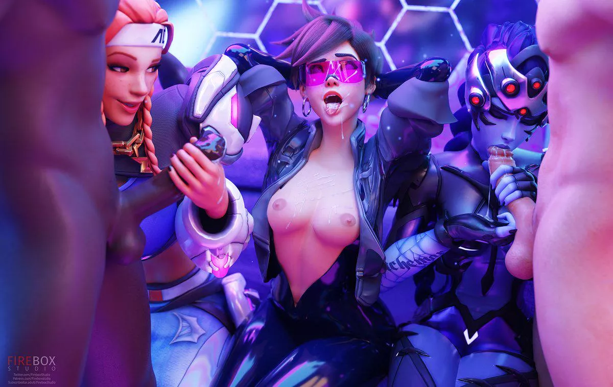 Brigitte, Tracer & Widowmaker (fireboxstudio) posted by Saytless