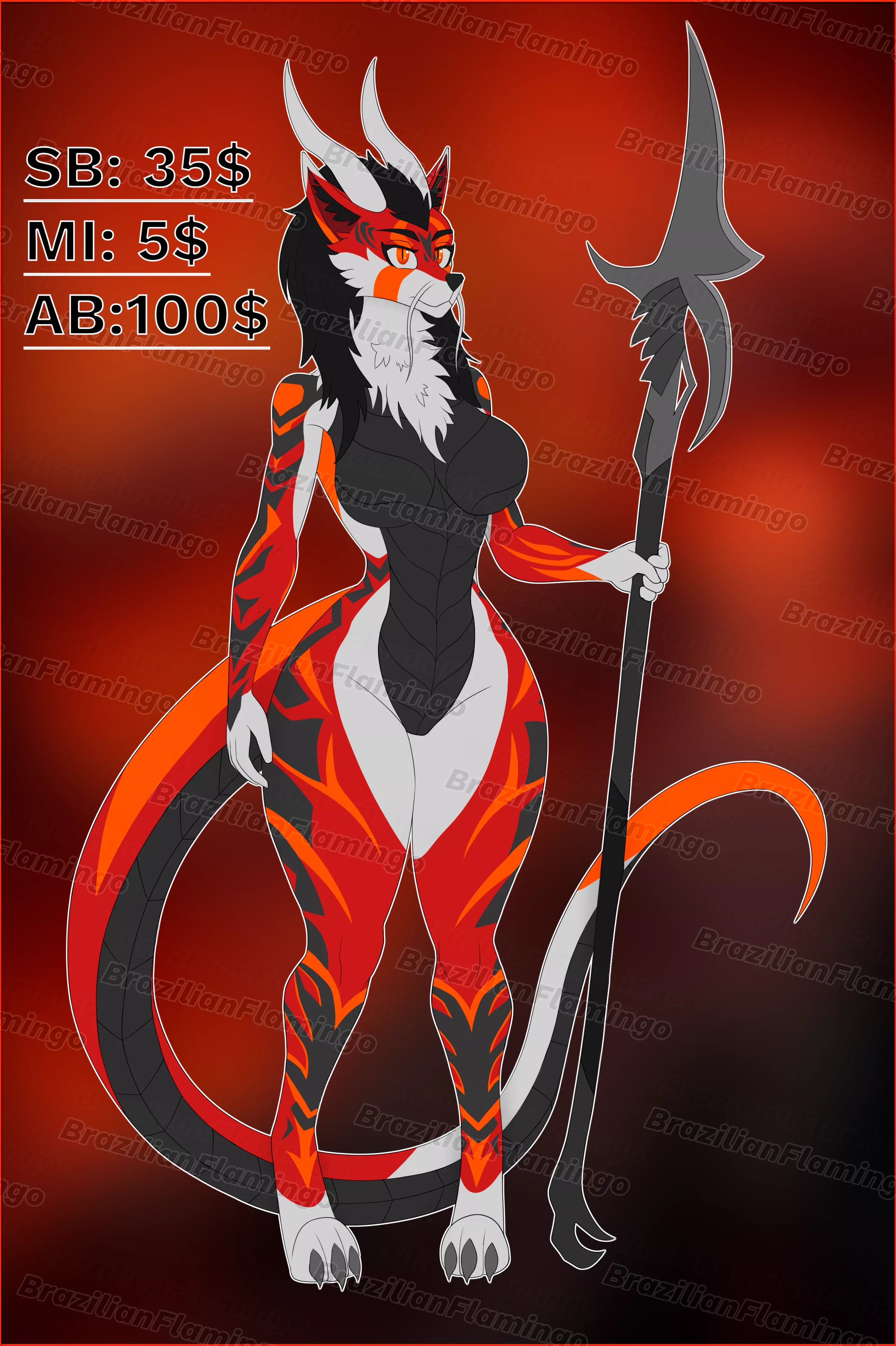 Fire dragon warrior girl adopt Auction! Check comments for bidding link [No sus comments pls] posted by BrazilianFlamingo