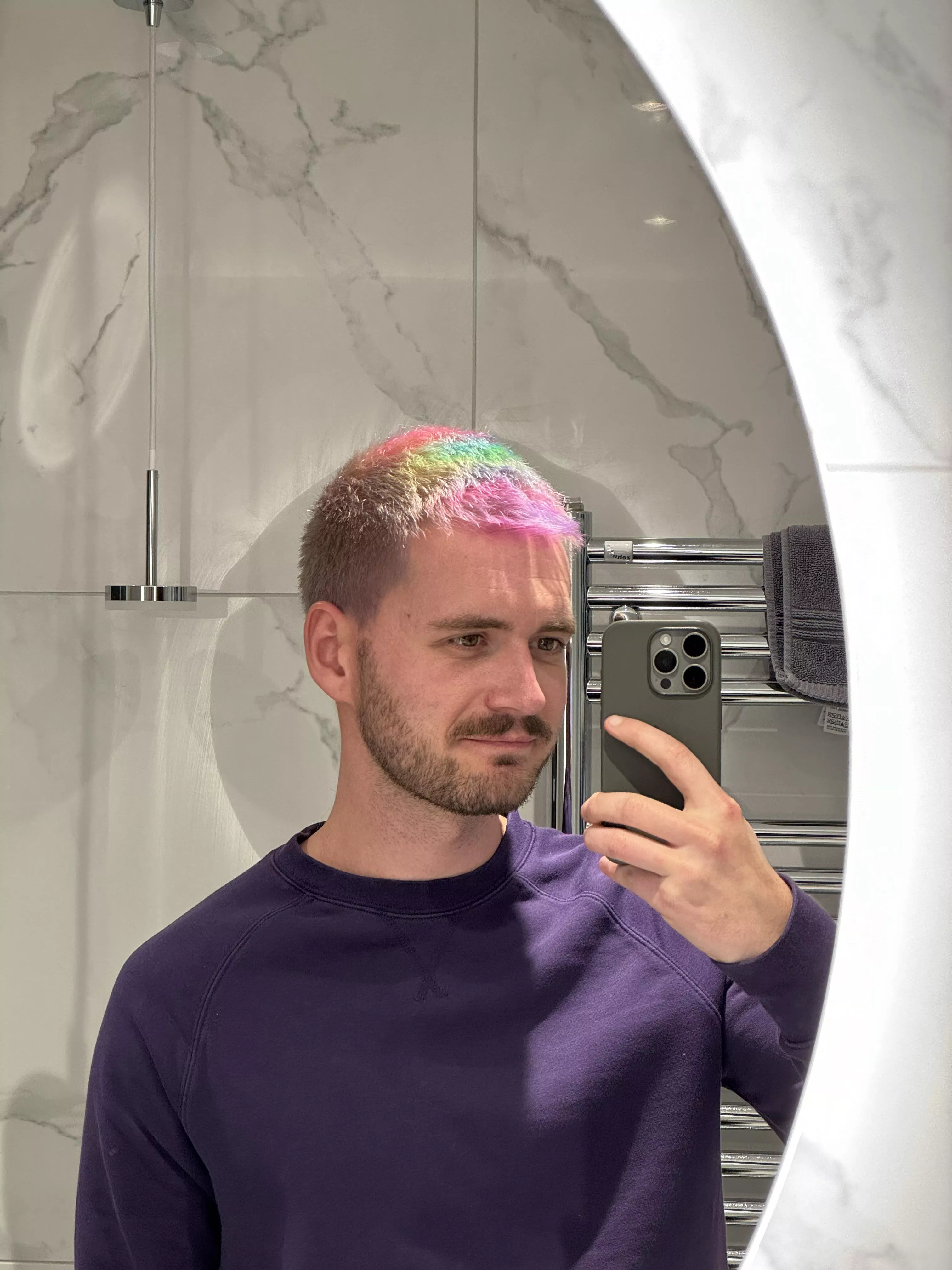 i'm glad my hairdresser is open to fun colours 😂 posted by awitlesssir