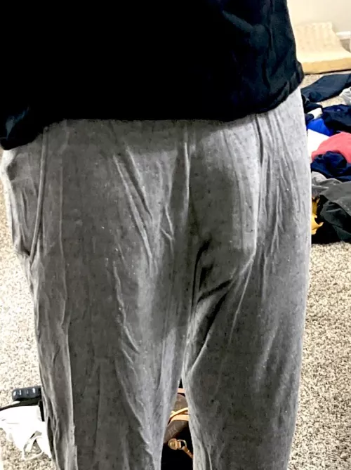 Make me change if people were coming over or have me flaunt the bulge 😜 by Aggravating_Bag_774