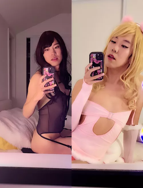 Slutty brunette or bimbofied blonde? by Xdressingboardgamer