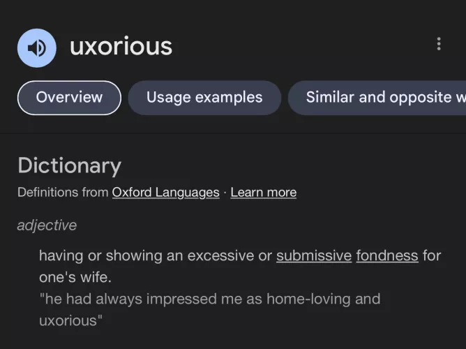 Word of the day: uxorious by bossyzaftig