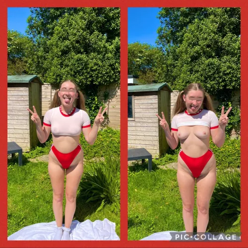 Allegedly this outfit makes me look like a champion volleyball player 🏐 thoughts? by Tallulahmwah