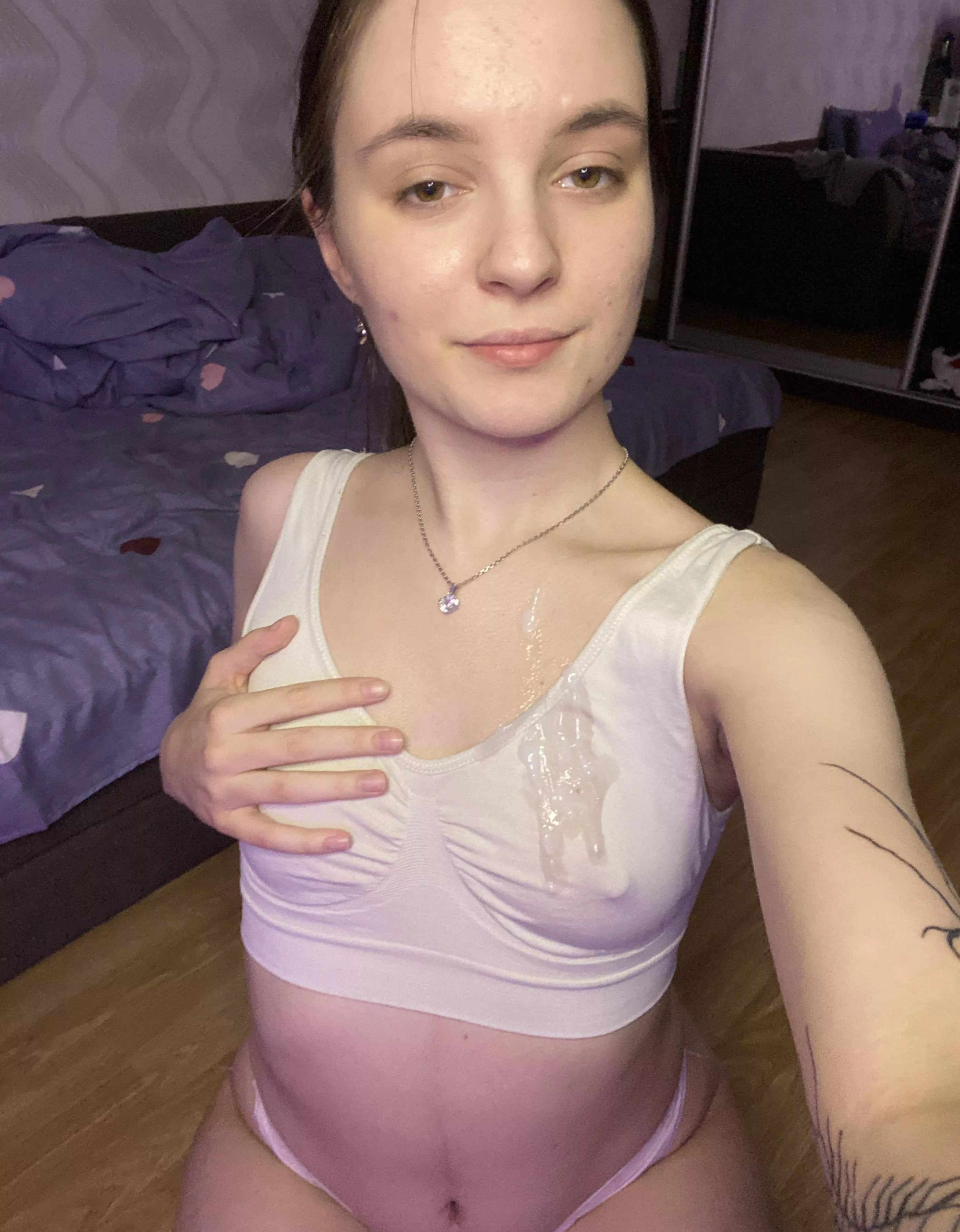 Cum all over my face! I'll clean up the mess afterward, I promise. posted by heretomess372