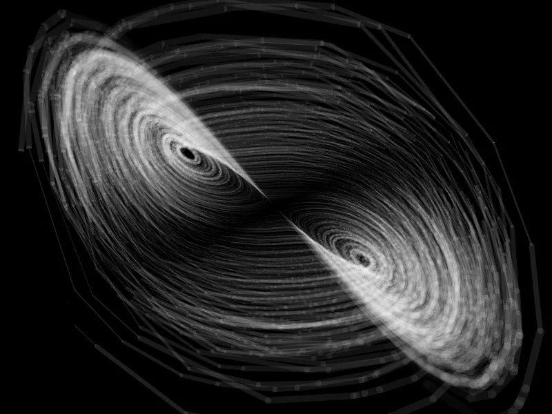 Glittering Attractor - a Generative Art Experiment in p5js (Code in Comments) posted by SleazePipe