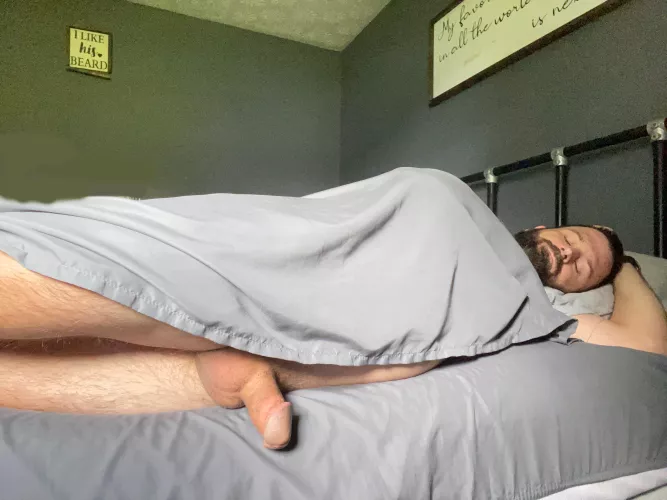 How I sleep, teasing the monster under my bed. Hoping he’s a little hungry 😬 by CockyCoreysCreative