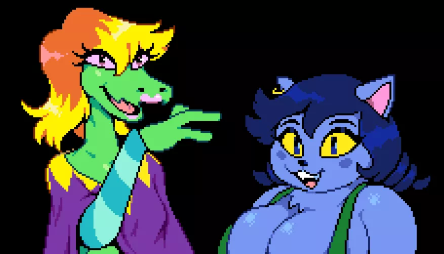 I made some (relatively) SFW [Under(Her)Tail] [Alli] and [Felli] sprites :3 by Archibald-R-Cheeze