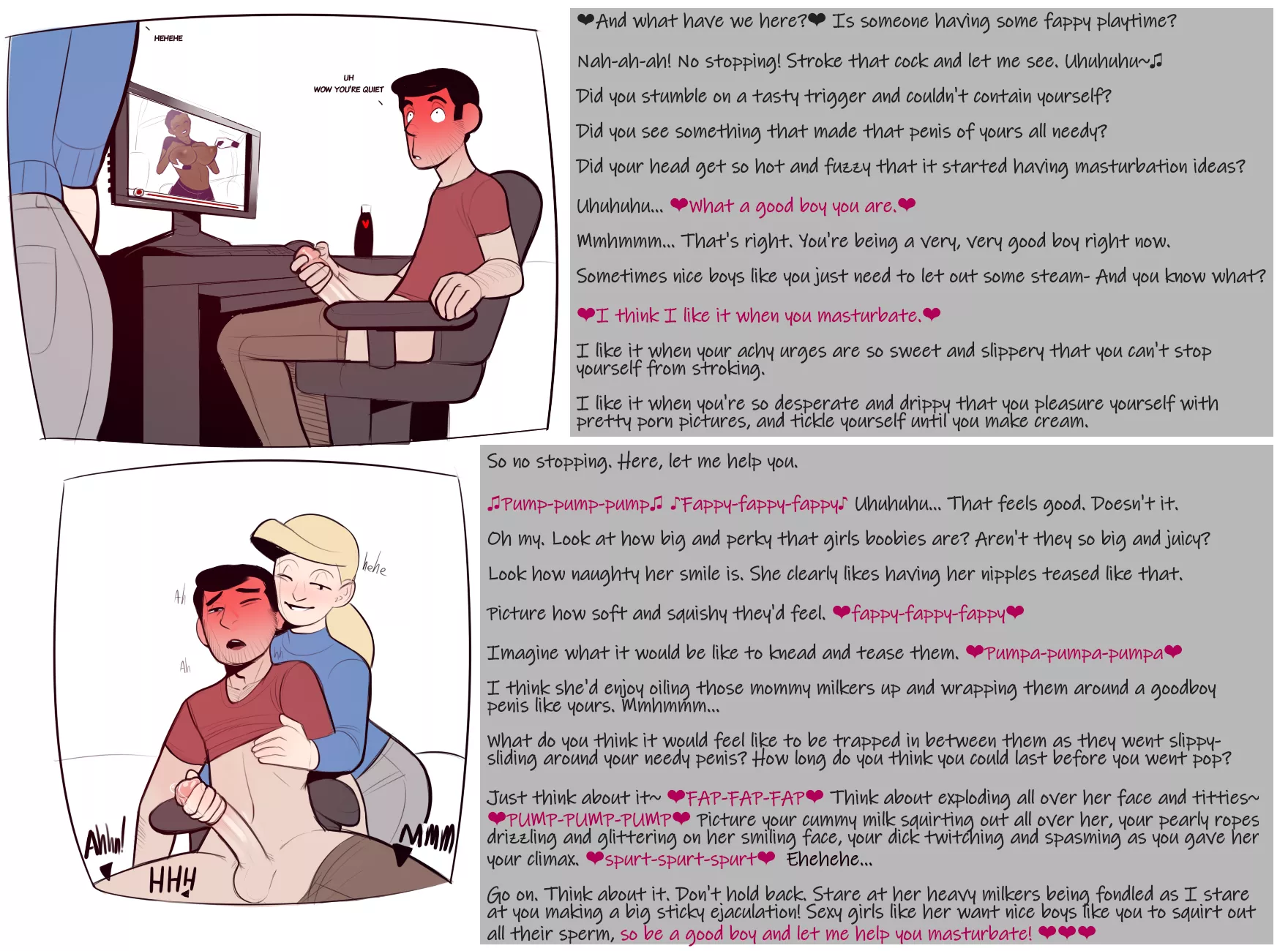 It turns her on when you watch porn [handjob][watching porn][affectionate teasing] posted by giggle-magician