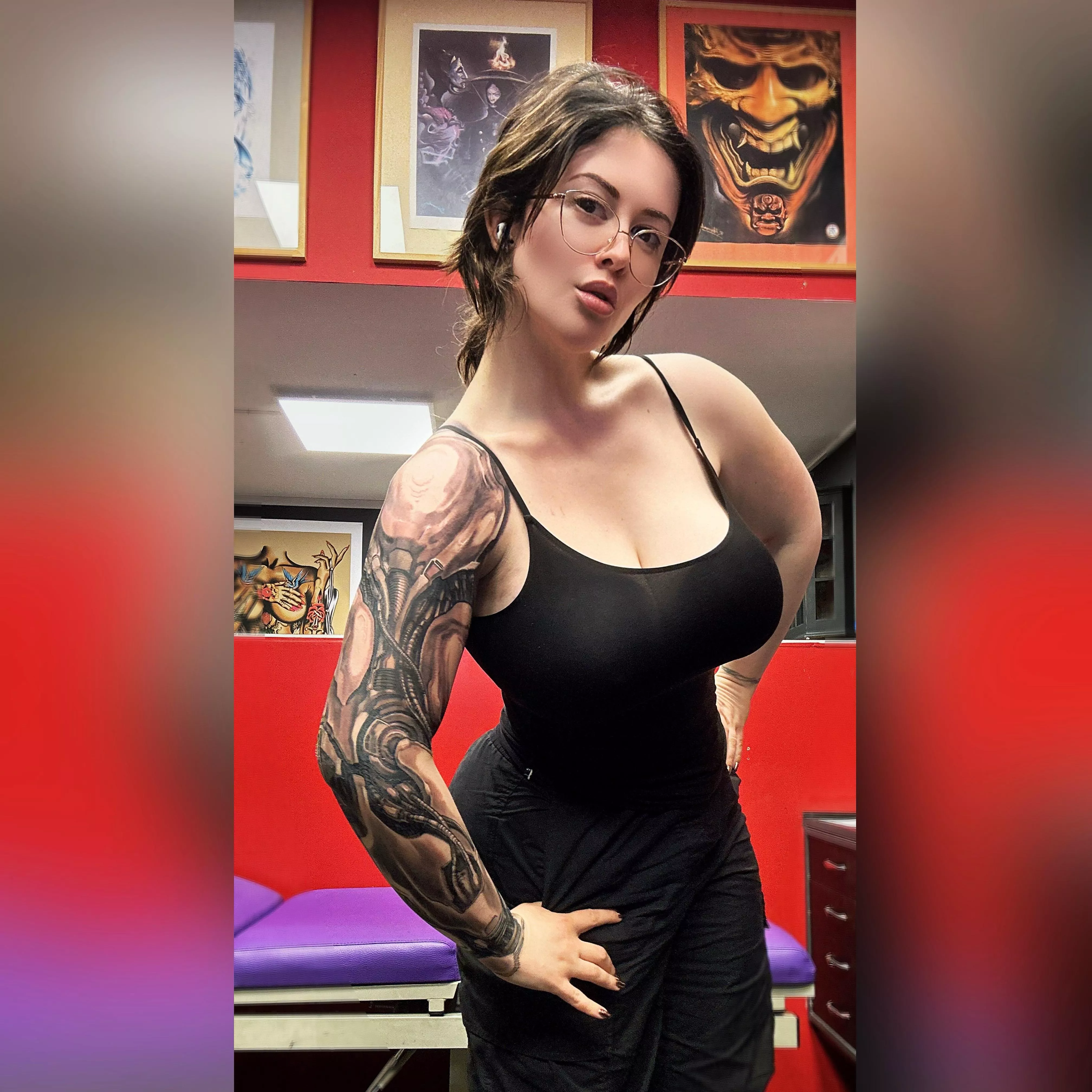 New biomechanical sleeve tattoo! posted by larkinlovexxx