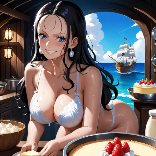 Nico Robin with white lingerie 2 by The_Dream_Edge